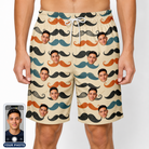 Men's Stache Celebration Custom Face Beach Shorts