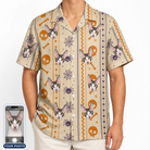 Men's Webbed Bones Custom Cat Face Hawaiian Shirt