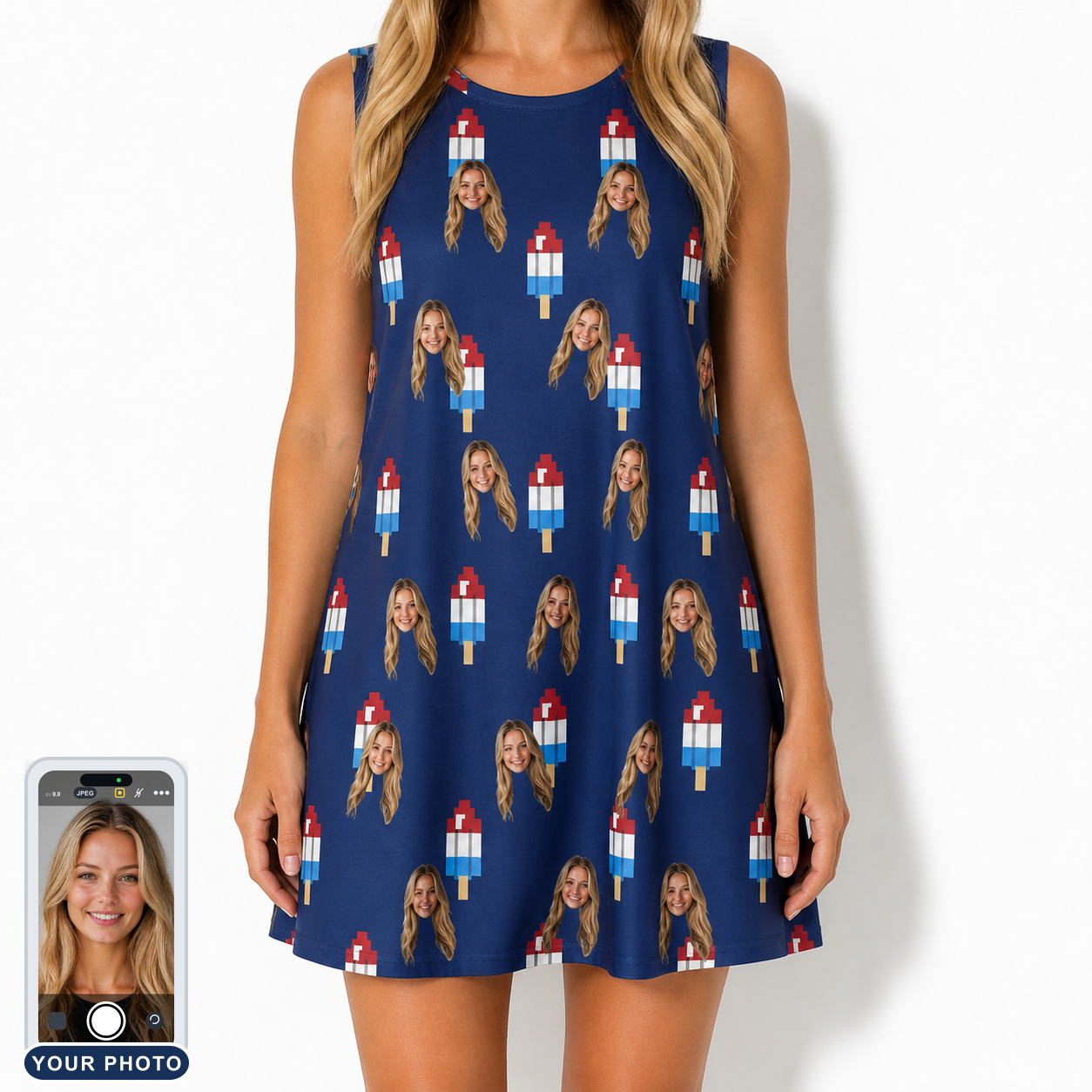 Women's Declaration Drips Custom Face Tank Dress