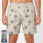 Men's Cucurbit Chuckles Custom Cat Face Beach Shorts