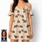 Women's Freedom Shades Custom Face Off-Shoulder Dress