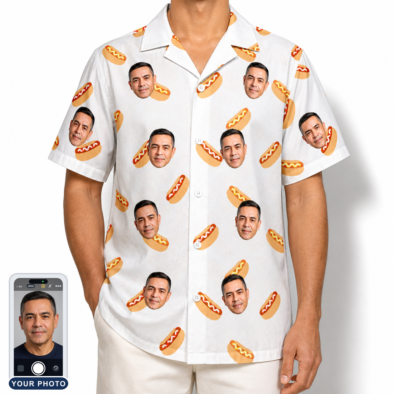 Men's Mustard Mingle Custom Face Hawaiian Shirt
