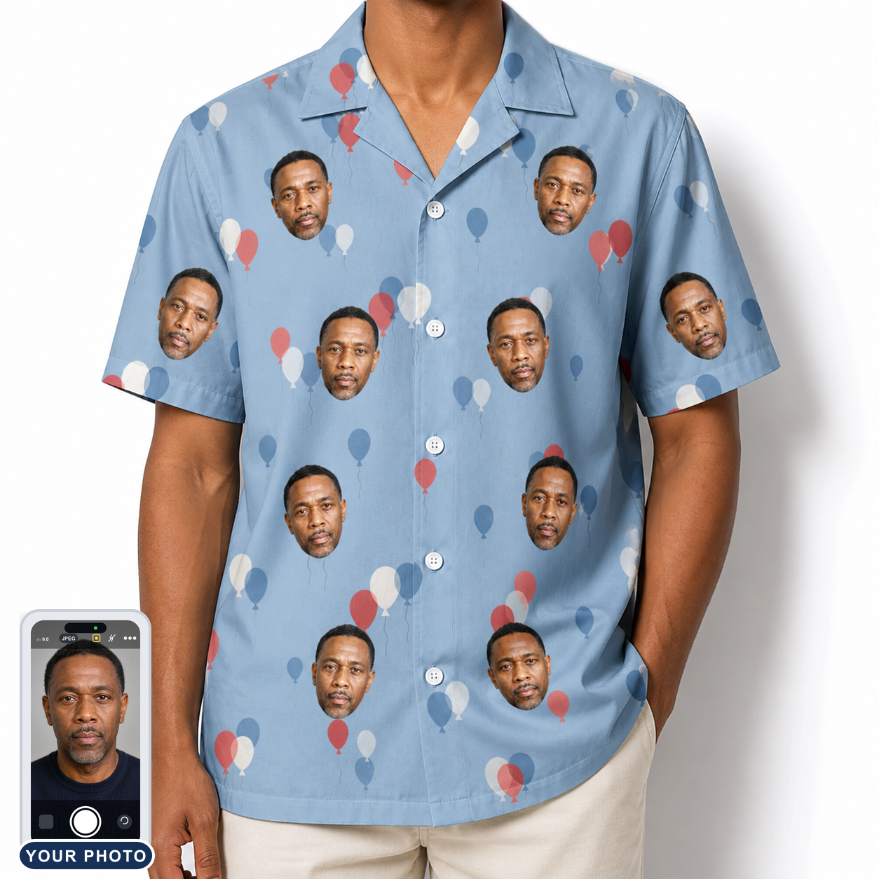 Men's Betsy Bounce Custom Face Hawaiian Shirt