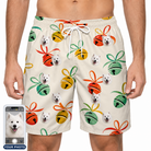 Men's Sleigh Bells Custom Dog Face Beach Shorts