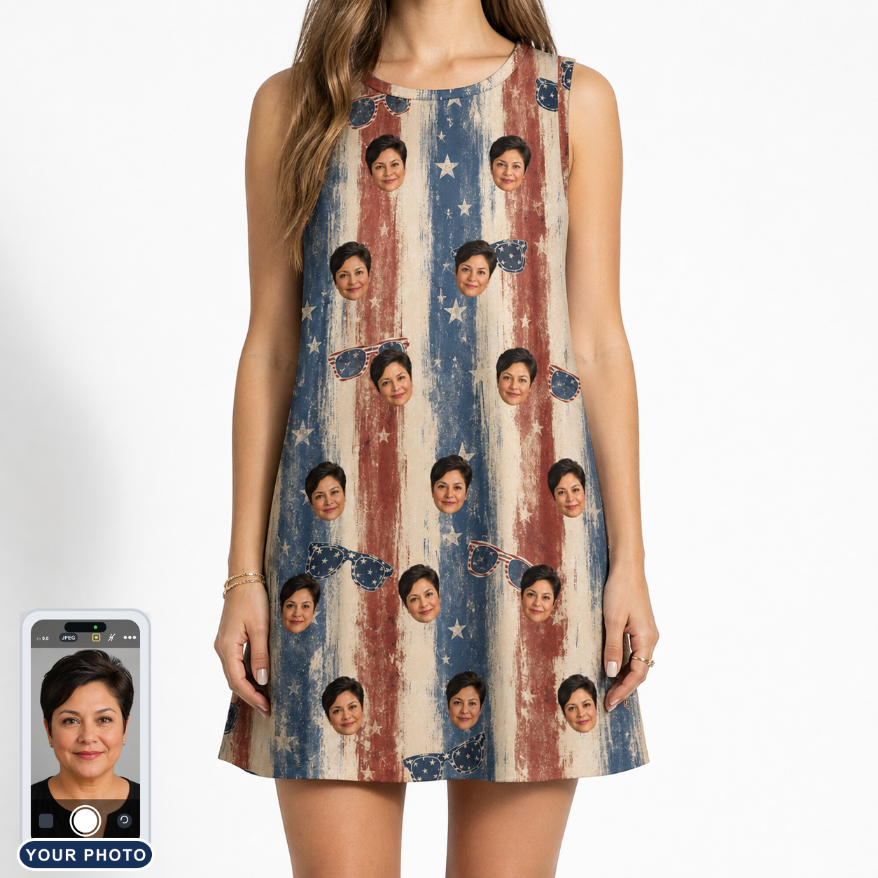 Women's Glam Goggles Custom Face Tank Dress