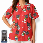 Women's Polar Pantomime Custom Cat Face Hawaiian Shirt