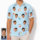 Men's Family Floaties Custom Face Polo Shirt