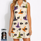 Women's Hexed Headwear Custom Dog Face V-Neck Dress