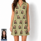 Women's Cinder Calypso Custom Face V-Neck Dress