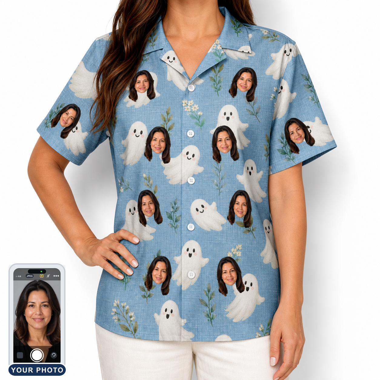 Women's Wisp Whimsy Custom Face Hawaiian Shirt