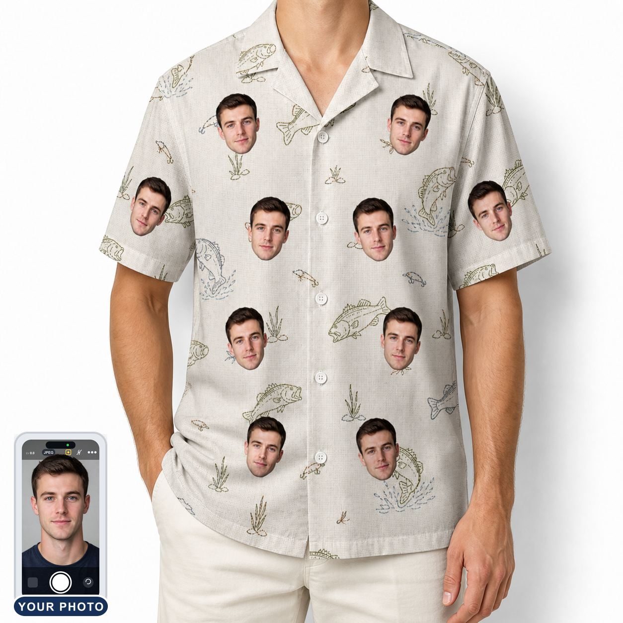 Men's Bass Bash Custom Face Hawaiian Shirt