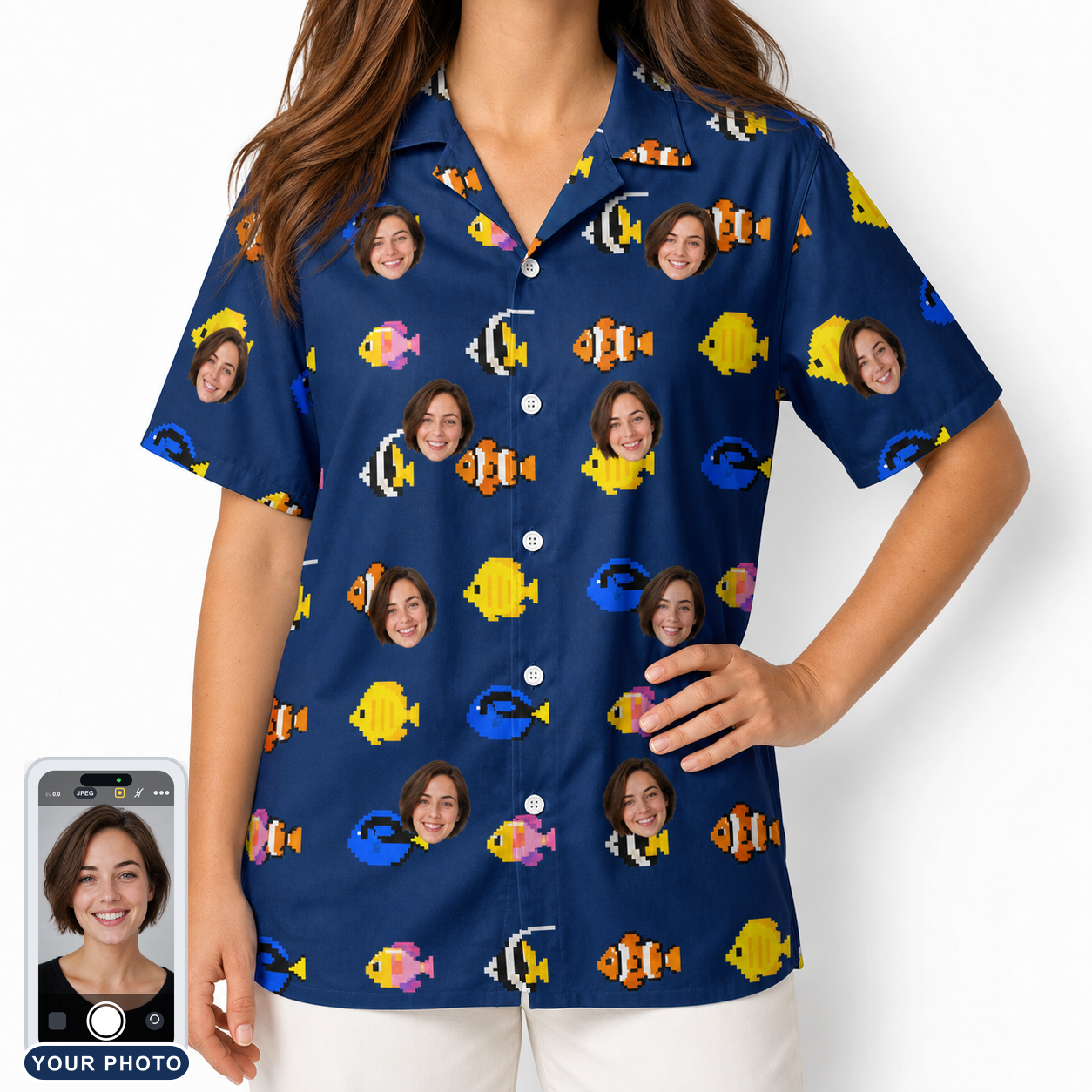 Women's Tide Tangos Custom Face Hawaiian Shirt