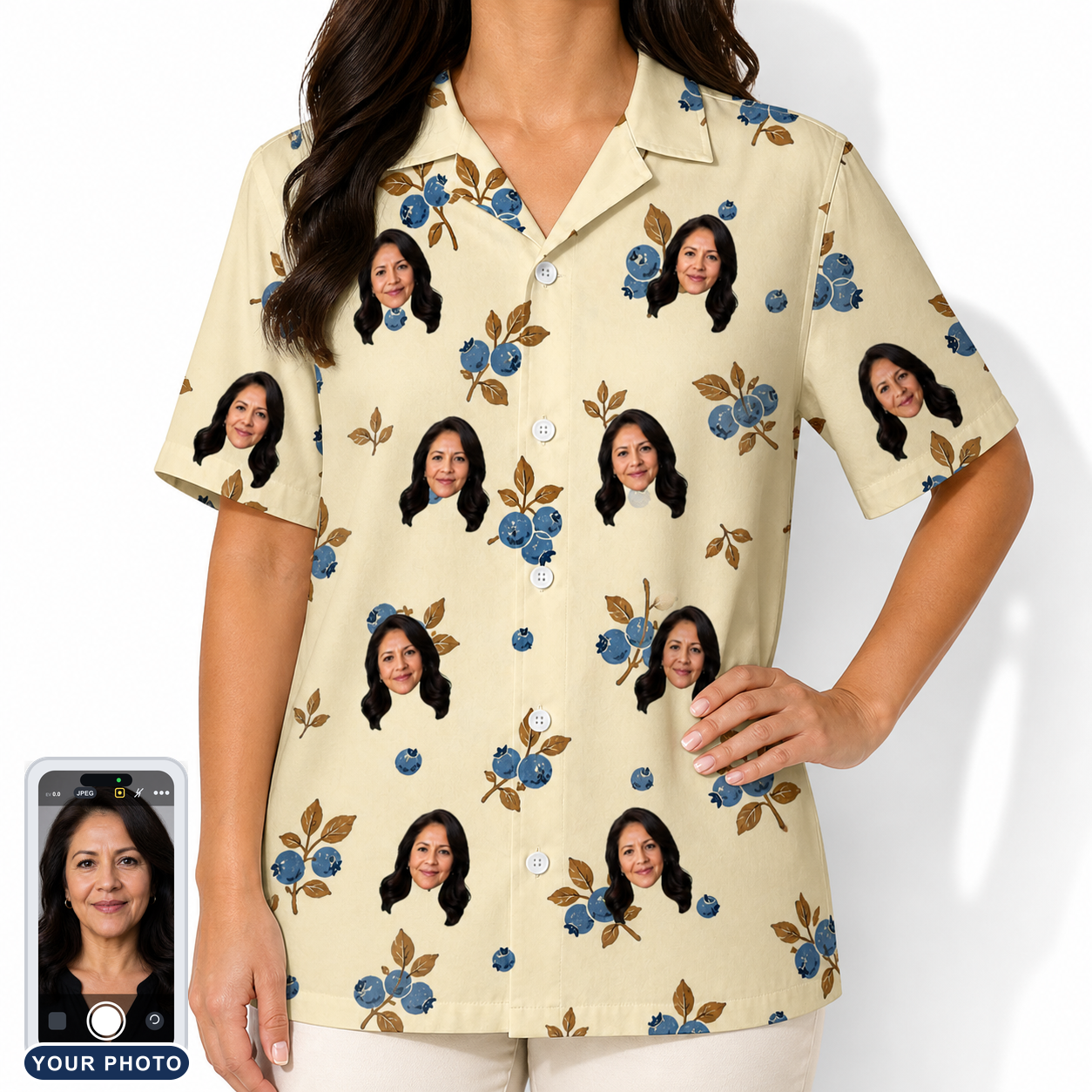 Women's Cobalt Cobblers Custom Face Hawaiian Shirt