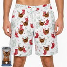 Men's Yule Pouches Custom Cat Face Beach Shorts