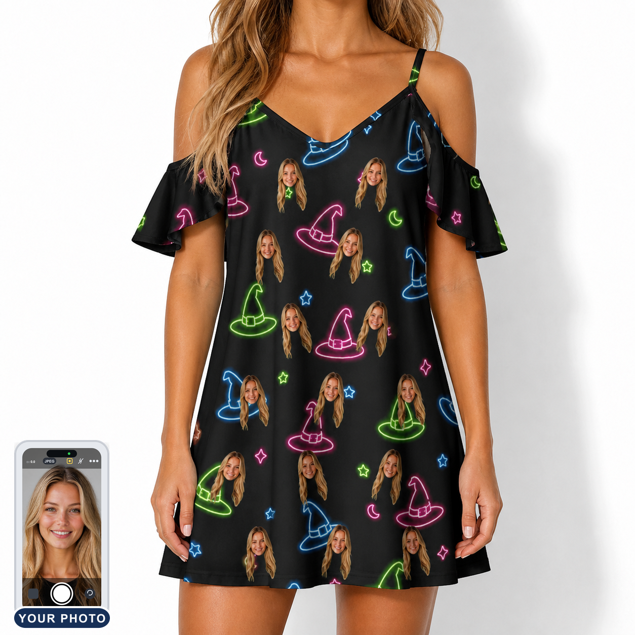 Women's Moonlit Millinery Custom Face Off-Shoulder Dress