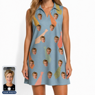 Women's Dapper Dads Custom Face V-Neck Dress