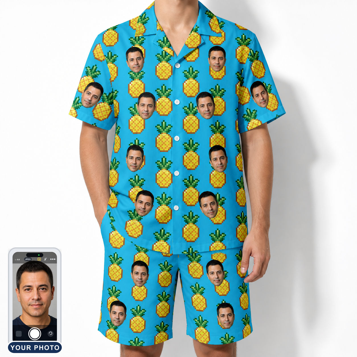 Men's Exotic Excursion Custom Face Shirt & Shorts Set