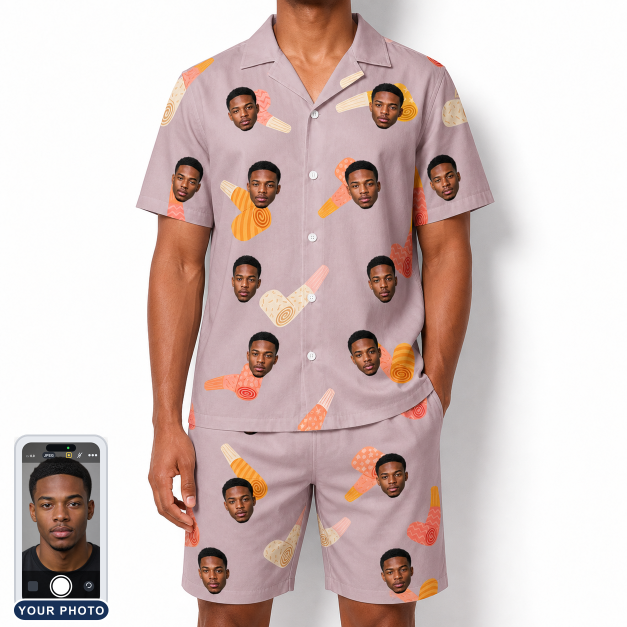 Men's Toot Suite Custom Face Shirt & Shorts Set