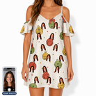 Women's Chime Charms Custom Face Off-Shoulder Dress