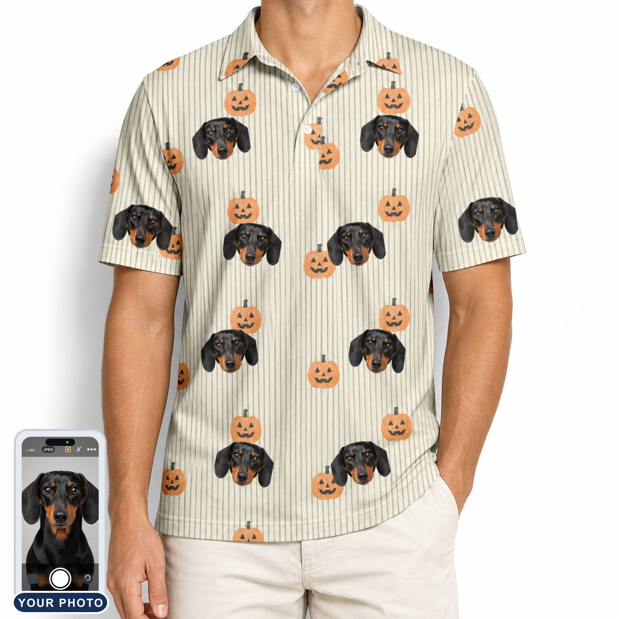 Men's Fiery Fiends Custom Dog Face Polo Shirt
