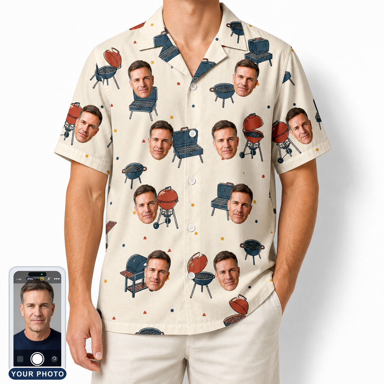 Men's Smoke Signals Custom Face Hawaiian Shirt
