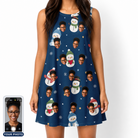 Women's Snowman Shenanigans Custom Face Tank Dress