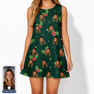 Women's Festive Foliage Custom Face Tank Dress