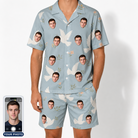 Men's Ivory Coo Custom Face Shirt & Shorts Set