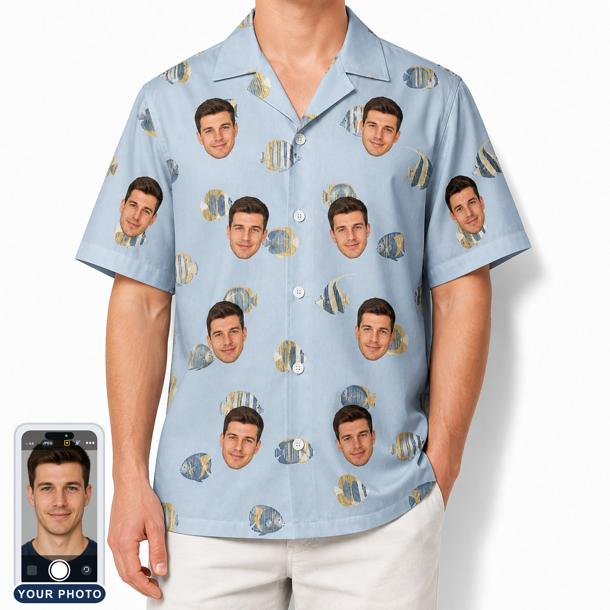 Men's Aquatic Antics Custom Face Hawaiian Shirt