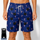 Men's Peppermint Pizzazz Custom Cat Face Beach Shorts