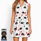 Women's Merry Circuits Custom Dog Face V-Neck Dress