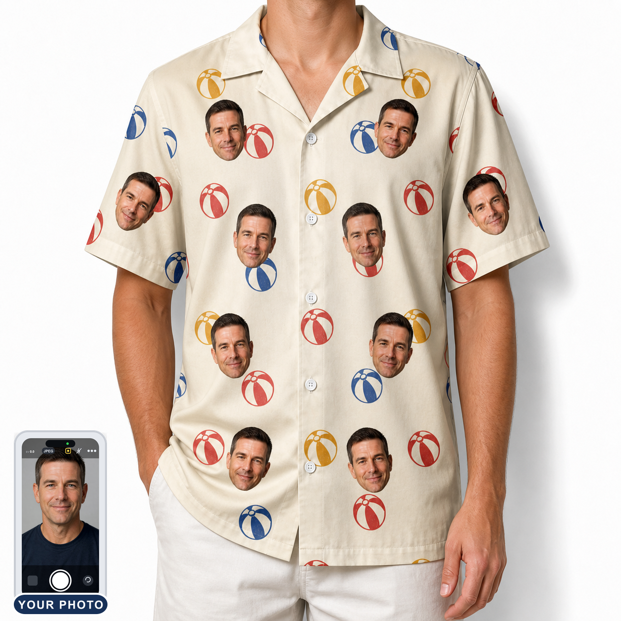 Men's Sandy Sidekicks Custom Face Hawaiian Shirt