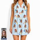 Women's Family Floaties Custom Face V-Neck Dress