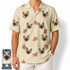 Men's Poinsettia Pop Custom Cat Face Hawaiian Shirt