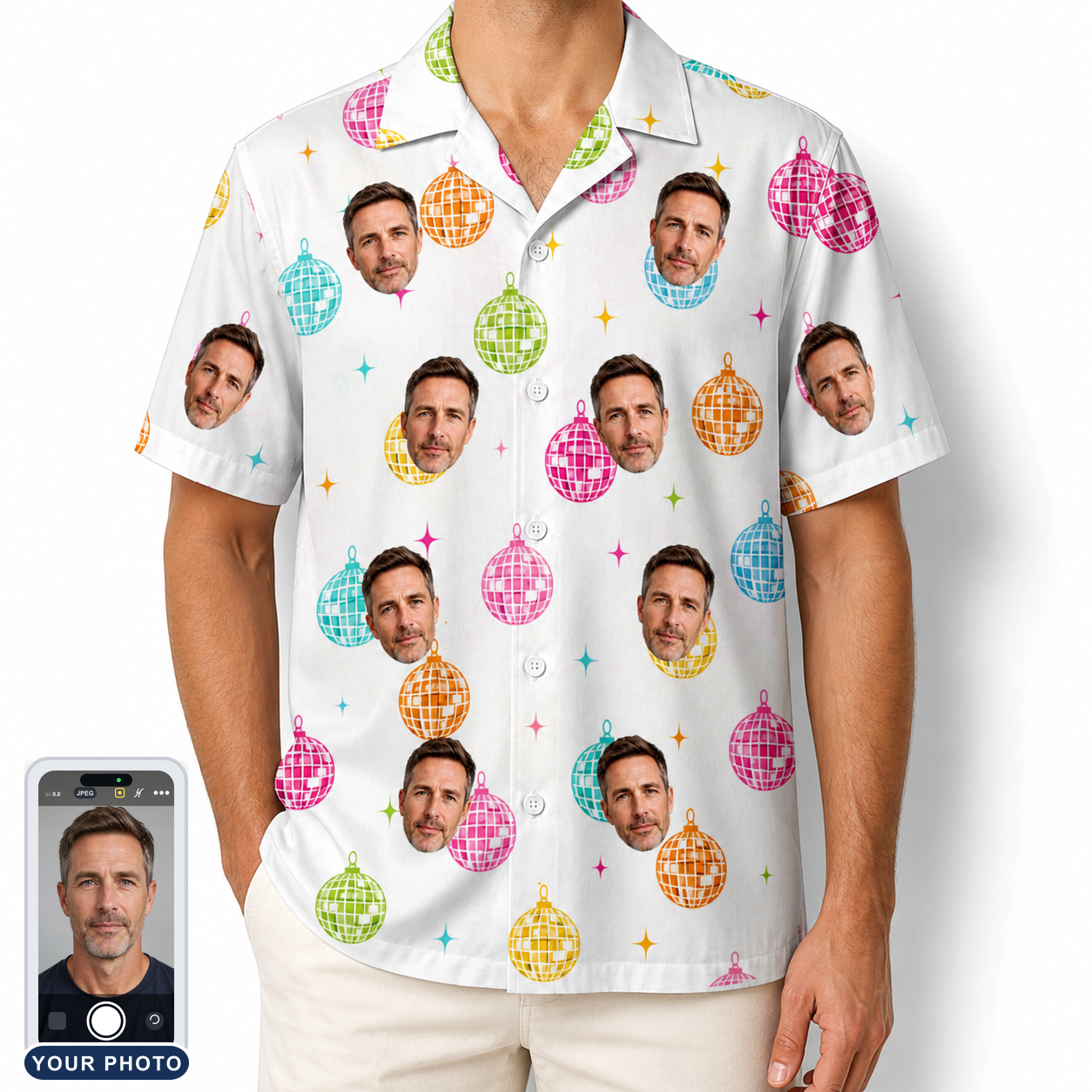 Men's Disco Darling Custom Face Hawaiian Shirt