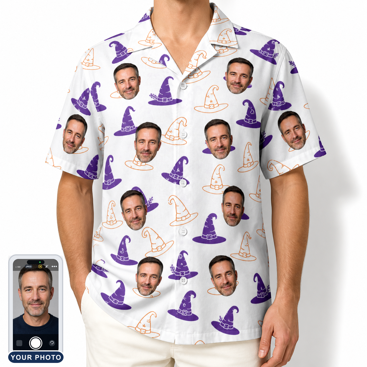 Men's Cauldron Crowns Custom Face Hawaiian Shirt