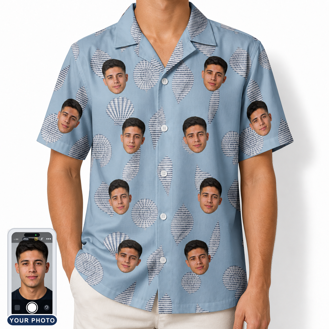 Men's Pearl Parade Custom Face Hawaiian Shirt