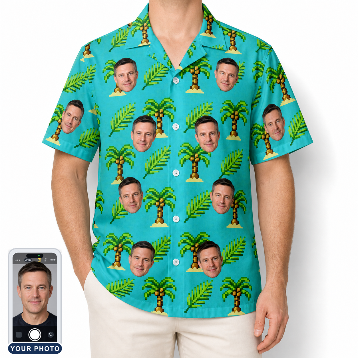Men's Canopy Cabana Custom Face Hawaiian Shirt