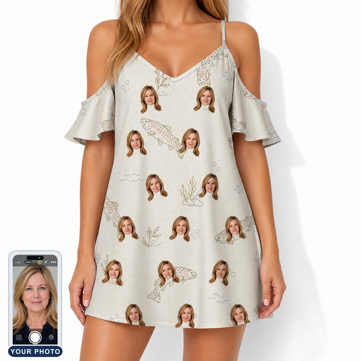 Women's Creek Chic Custom Face Off-Shoulder Dress