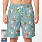 Men's Cane Carousel Custom Cat Face Beach Shorts