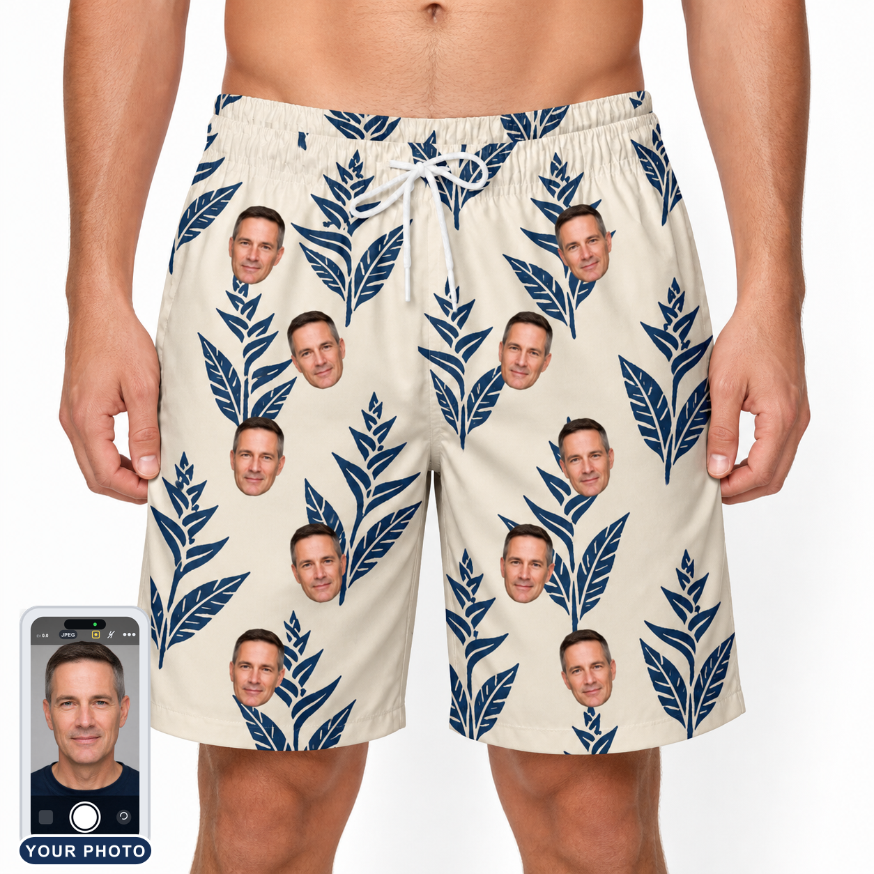 Men's Scarlet Spikes Custom Face Beach Shorts