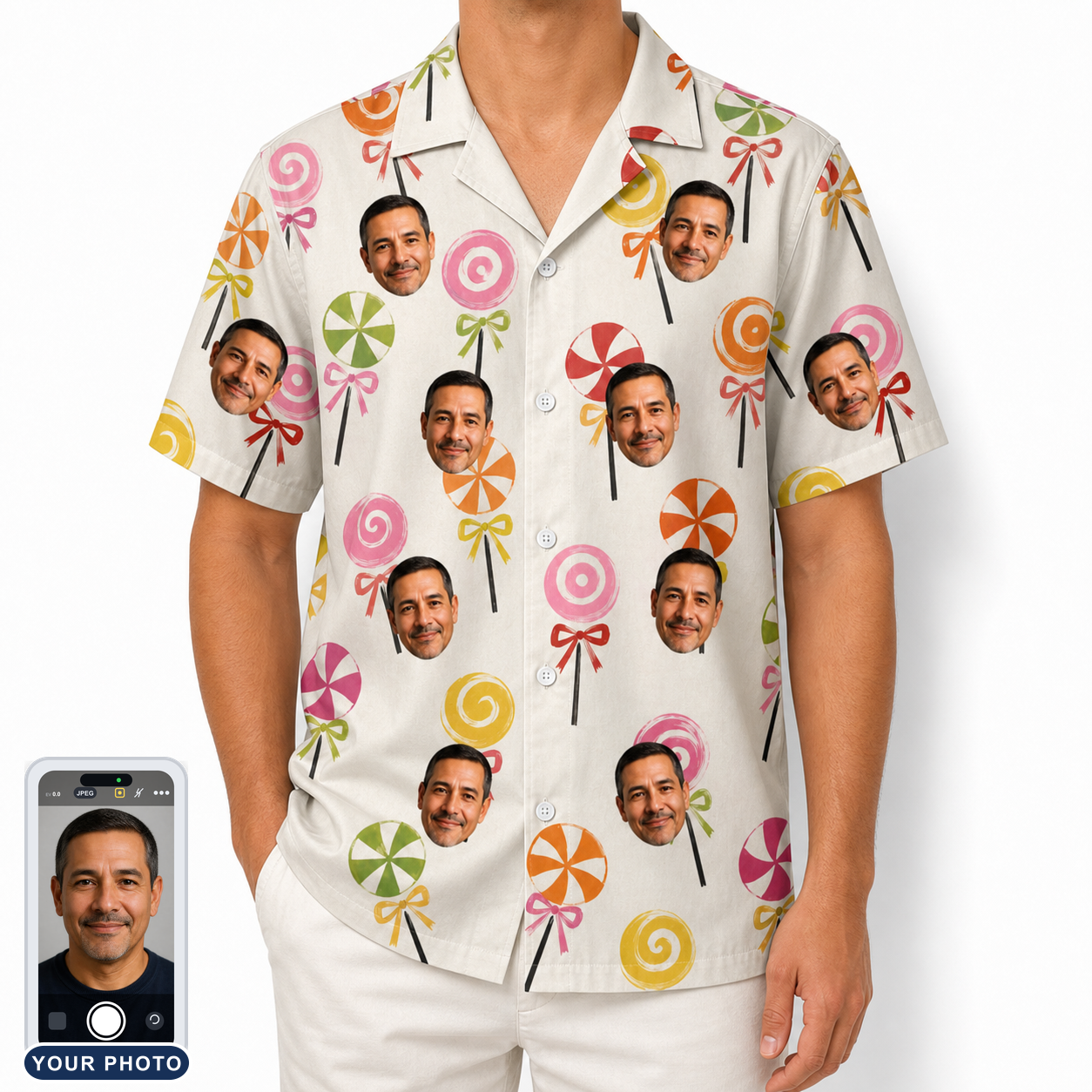 Men's Lolli Jubilee Custom Face Hawaiian Shirt