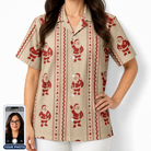 Women's Jolly Jingle Custom Face Hawaiian Shirt