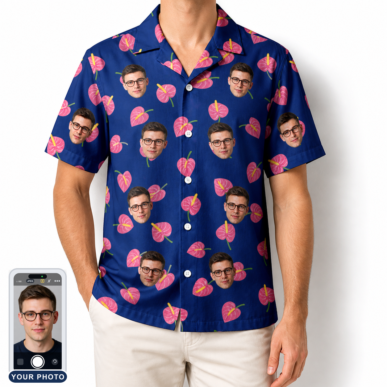 Men's Arum Around Custom Face Hawaiian Shirt