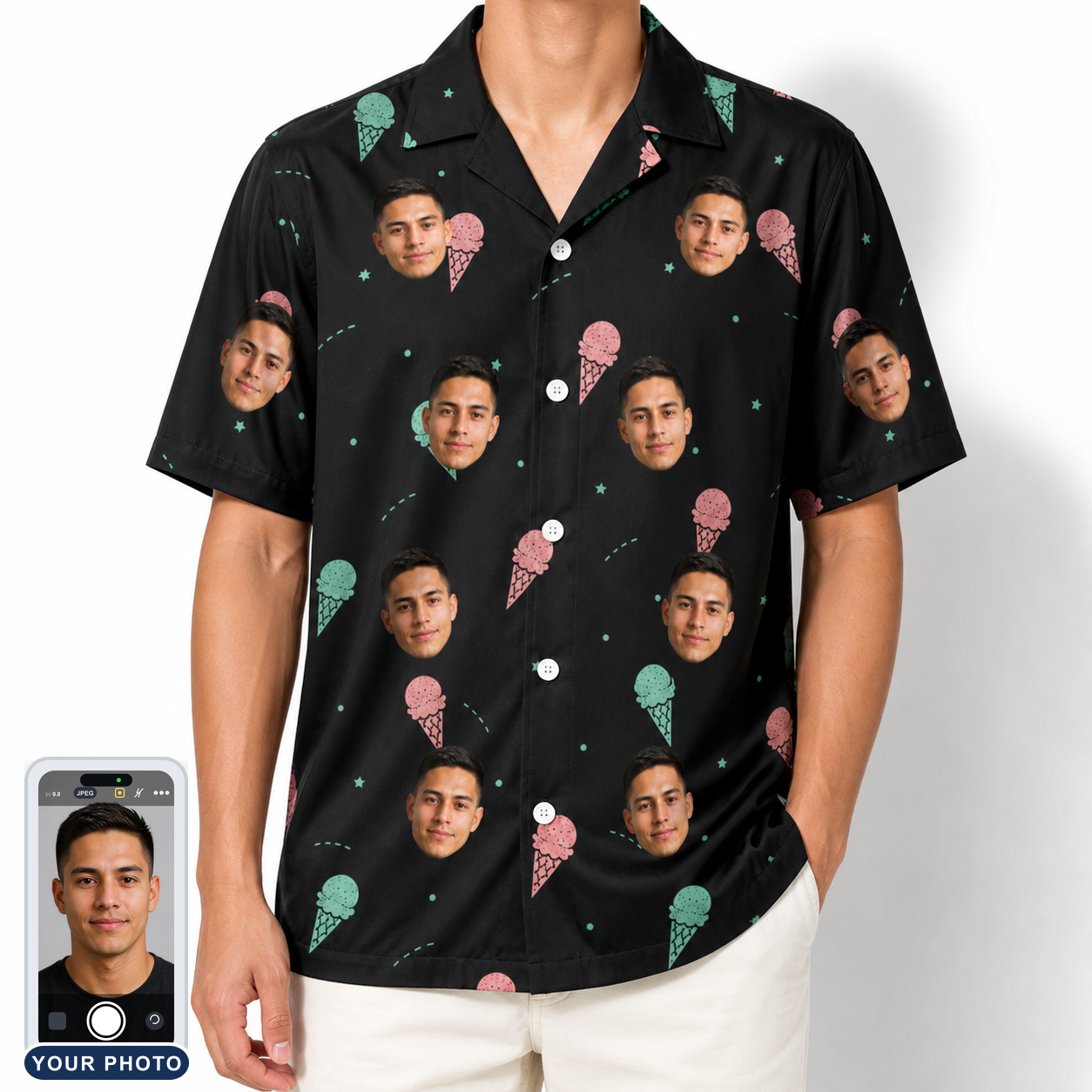 Men's Sundae Shore Custom Face Hawaiian Shirt