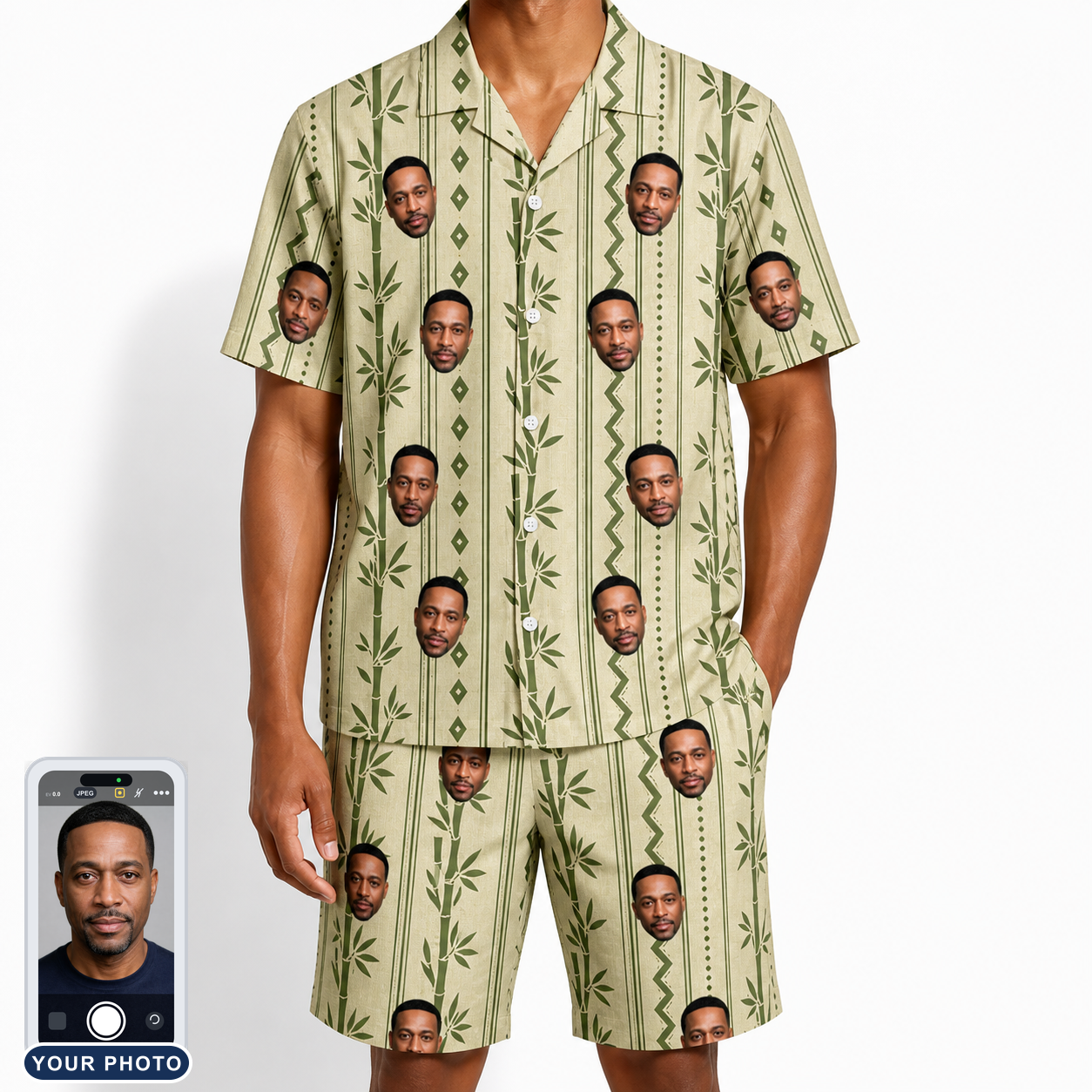 Men's Culm Conga Custom Face Shirt & Shorts Set