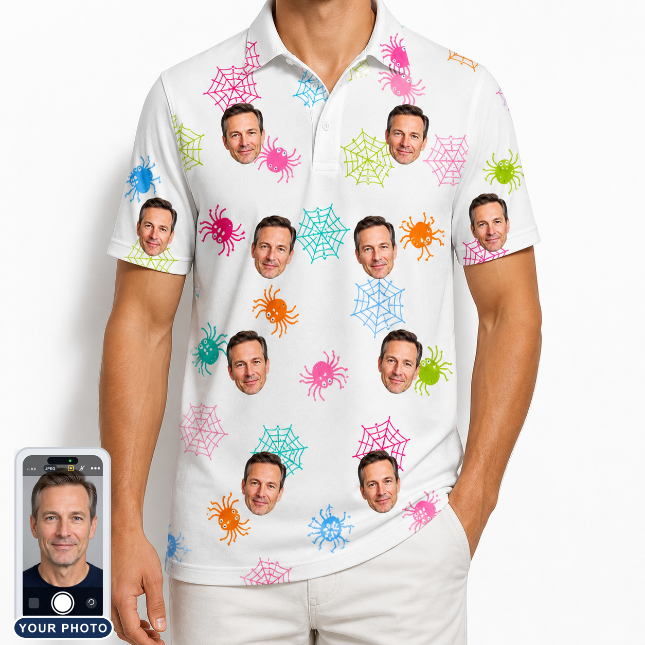 Men's Sticky Situation Custom Face Polo Shirt