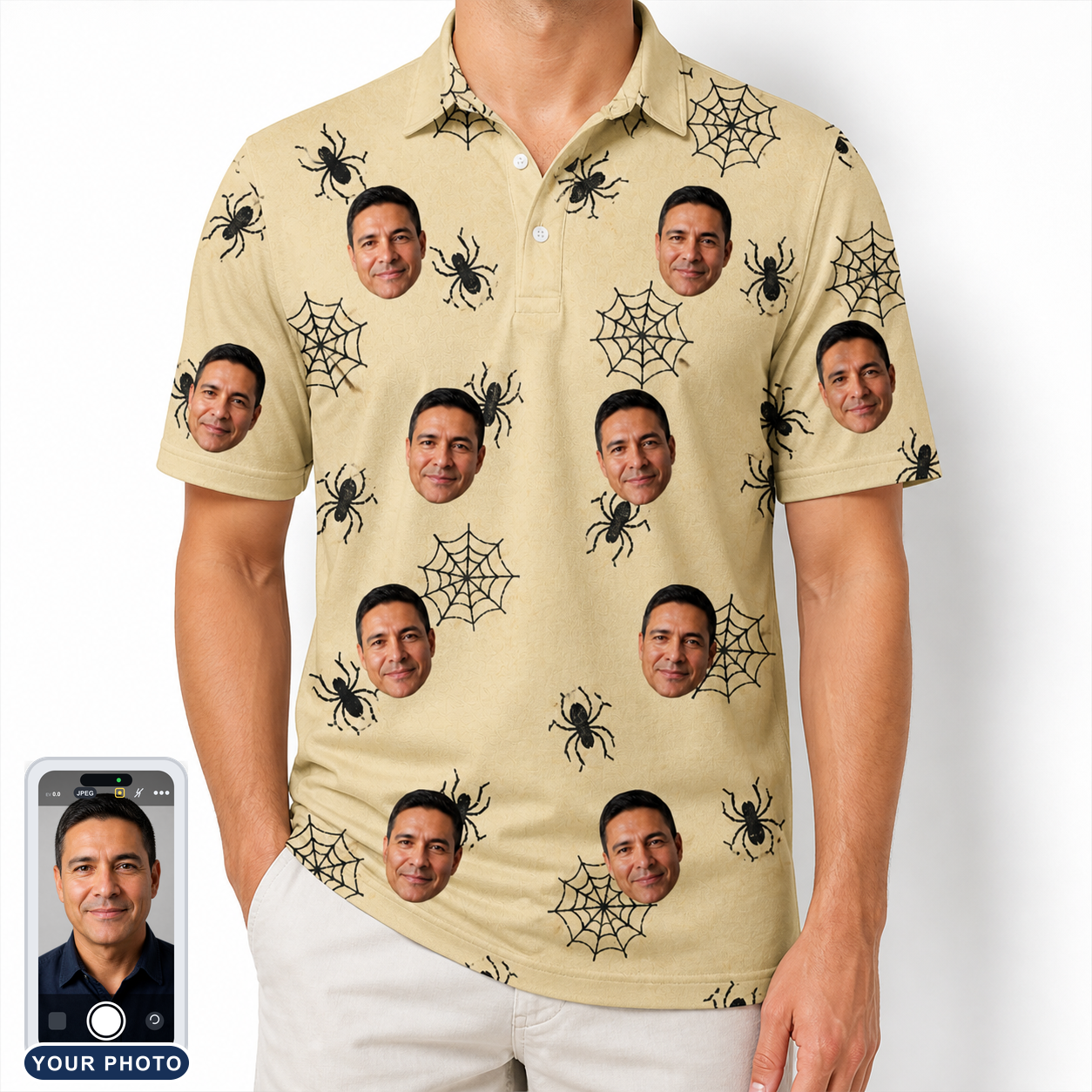 Men's Sinister Strands Custom Face Polo Shirt