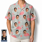 Men's Salmon Soiree Custom Face Hawaiian Shirt