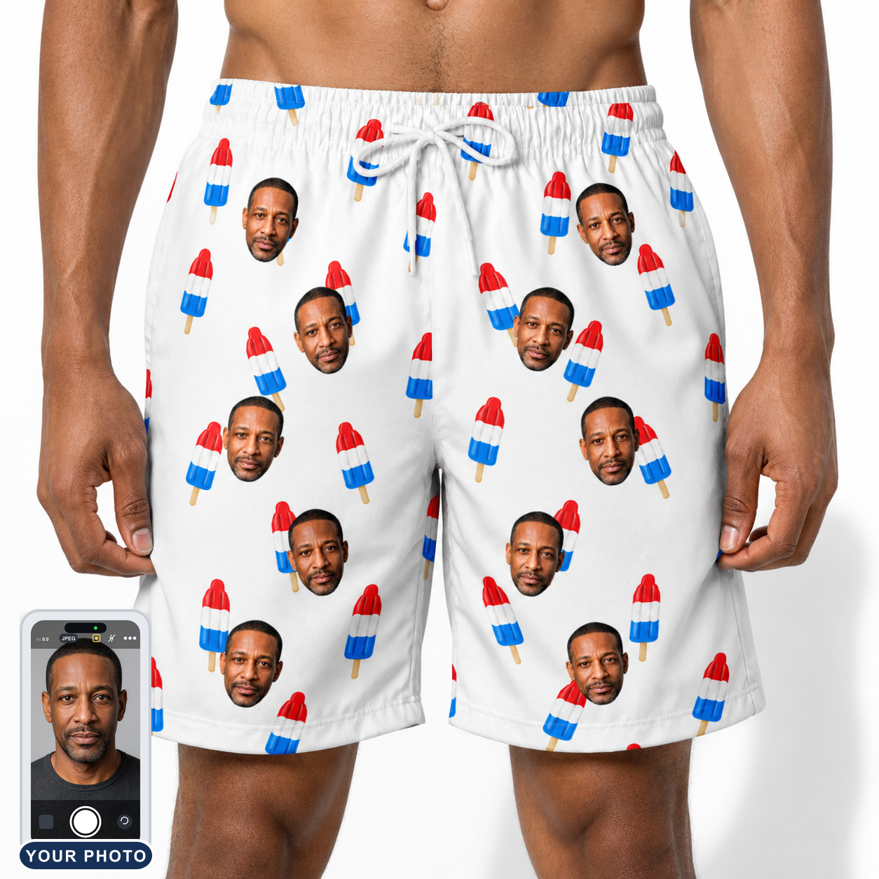 Men's Cool Colonies Custom Face Beach Shorts